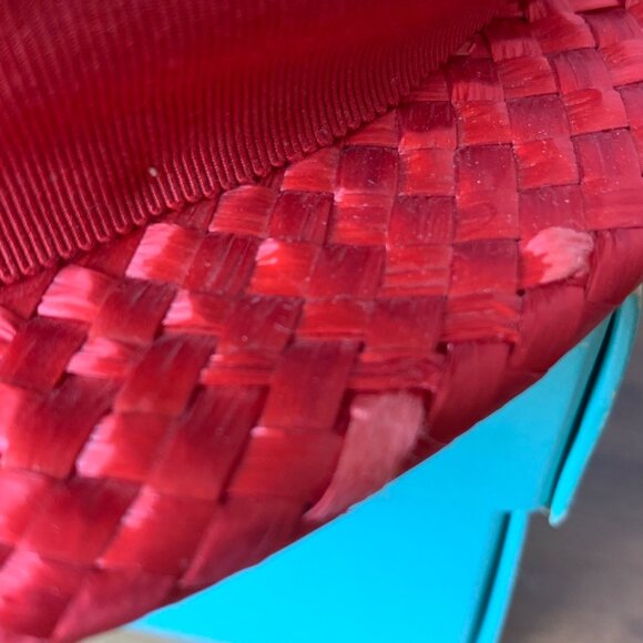 Vintage Neusteters Denver Red Straw Hat With Box size 22 Net lining w/Box Nice! - Picture 12 of 13